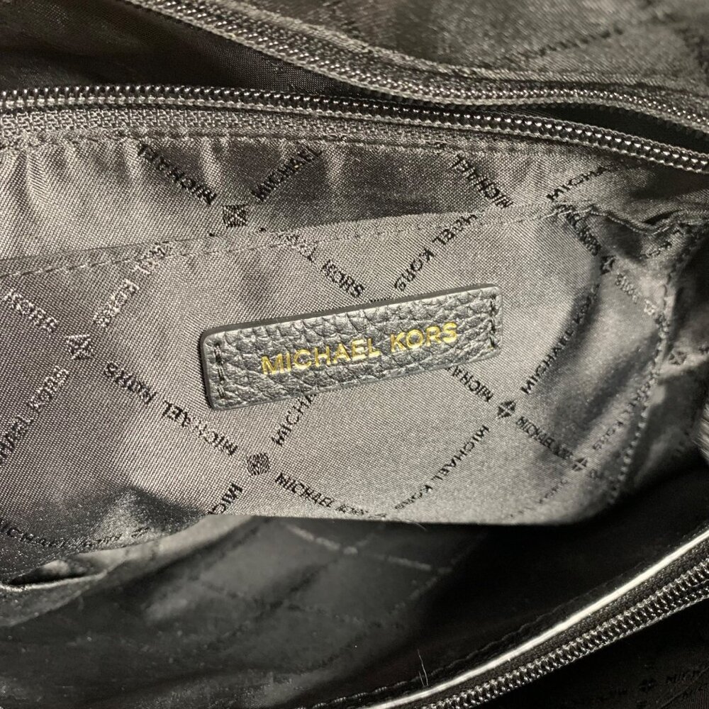 MICHAEL KORS Riley Studded Black Pebble Leather Large Satchel /Shoulder Bag - Picture 8 of 11